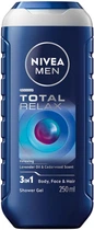 Гель для душу NIVEA Men Повне розслаблення 3в1 для тіла, обличчя та волосся 250 мл (5900017092836)