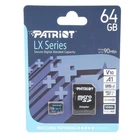 Карта памяти micro-SDXC 64Gb Patriot LX Series Class10 UHS-1 + adapter SD (58655)