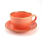 Чашка с блюдцем Porland Seasons Orange 222134/O (320мл/15см)