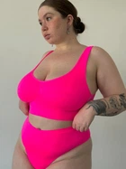 Комплект бесшовного белья plus size 4XL Розовый