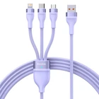 Кабель USB > USB Type-C + Lightning + microUSB Baseus Flash Series Ⅱ One-for-three Fast Charging Data Cable 66W 1.2 m (CASS040005) Purple