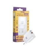 Зарядное устройство Remax RP-U82 с портом USB+Type-c, Белый