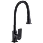 Смеситель для кухни с гибким изливом Globus Lux BONN GLB-0203SA-BB-B01 однорычажный, латунь, черный