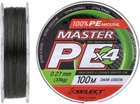 Шнур Select Master PE 100m (темн.-зел.) 0.27мм 33кг,1870.15.96