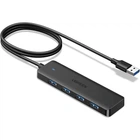 USB хаб розширювач із входом USB-A HUB Ugreen Ultra Slim CM219 4-in-1 (USB-A to USB 3.0*4, 1m). Black