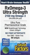 Жирні кислоти Natural Factors Омега-3 ультра RxOmega-3 Ultra Strength 60 гелевих капсул 2150 мг (068958354903)