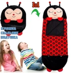 Детский спальный мешок - подушка на молнии 3 в 1 TOPA Божья Коровка Baby Sleeping Bag 120 см S Красный