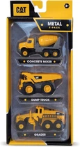Набір металевих машинок CAT Construction Little Machines Metal Dump Truck/Cement Mixer/Grader Міні-техніка 3 шт (82273)