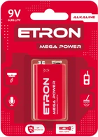 Батарейка ETRON 6LR61 Alkaline лужная 9 В 1 шт. (4821327001374)