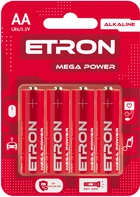 Батарейки ETRON АА LR6 Alkaline лужные 4 шт. (4821327001848)