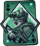 Военный шеврон Shevron.patch кот с автоматом в лапах на липучке Олива (CAT11)