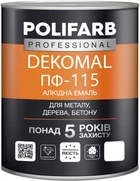 Эмаль Polifarb ПФ-115 DekoMal 0.9 кг Темно-серая (PB-112812)