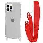 Чохол з ремінцем WAVE Clear Case with Strap для Apple iPhone 13 Pro red