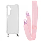 Чехол с ремешком WAVE Clear Case with Strap для Samsung Galaxy S24 Plus pink sand