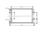 Радіатор охолодження двигуна GOLF5/TOURAN/A3 14/16 03- VW2204 Ava Ava (VN2204)