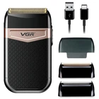 Акумуляторна дорожна електробритва VGR V-331 сіткова бездротова з USB зарядкою для вологого та сухого гоління 2 насадки