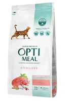 Сухой корм для кошек Optimeal Adult Cat Sterilised Beef & Sorghum с говядиной и сорго для стерилизованных