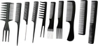 Набор расчесок для волос Zauber-manicure Черные 10 шт (06-045) (4004900060450)