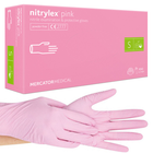 Нитриловые перчатки Nitrylex® Pink, плотность 3.5 г. - розовые (100 шт) S (6-7)