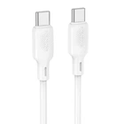Кабель зарядки BOROFONE BX113 Silicone Type-C to Type-C (60W) (3А) fast charge (1M) швидка зарядка для телефона/смартфона Білий