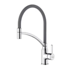 Кухонный смеситель с гибким изливом Frap F4552 серый-хром