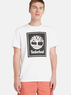 T-shirt męski bawełniany Timberland TB0A5WQQ S Biały/Czarny (194902954162)