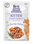 Влажный корм для котят Brit Care Fillets in Jelly Savory Salmon Kitten в желе с лососем 85 г