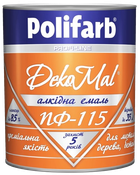Эмаль Polifarb DekoMal ПФ-115 голубая, 2,7 кг