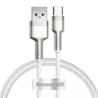 Кабель 1 м. USB to Type-C White, Cafule Metal Data Cable 66W Baseus для зарядки та передачі даних (CAKF000102)