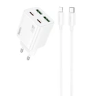 МЗП N56 Fundador PD30W+QC3.0 (2USB-A/2C) + кабель Type-C to Lightning White Hoco (2000003506804)
