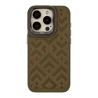 Чохол для iPhone 15 Pro Kajsa Briquette Collection Rhombus Olive