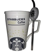 Кружка з кришкою і трубочкою Great Coffee Зірковий бакс Уайт-хол 350 мл (52258)