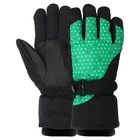 Перчатки для лыж и сноуборда женские LUCKYLOONG B-4455 L-XL черный-зеленый
