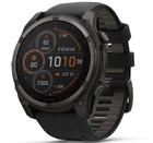 Смарт-годинник Garmin Fenix 8 51 mm Solar Sapphire, Carbon grey DLC titanium with Black/pebble grey silicone band (010-02907-11)