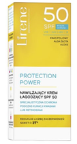 Krem do twarzy przeciwsłoneczny Lirene Power Protection nawilżający łagodzący ochrona podczas kuracji kwasami lub retinoidami Spf 50 50 ml (5900717767010)