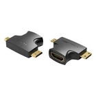 Переходник Vention 2 в 1 Mini HDMI / Micro HDMI - HDMI двунаправленный 4K 30Гц / 1080p 60Гц Черный (AGFB0)