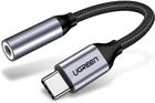 Перехідник Ugreen AV142 USB Type-C to 3.5 мм Female Cable 10 см Gray (30632)