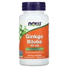 Натуральная добавка Now Foods Ginkgo Biloba 60 мг 60 Капсулы