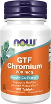 Хром мінеральні добавки Now Foods GTF Chromium 200 мкг, 100 таблеток (NOW-01430)