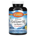 Риб’ячий жир з печінки тріски Carlson Cod Liver Oil лимон, з низьким вмістом вітаміну А, норвезький, 230 мг, 150 капсул (CAR-01391)