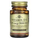 Вітамін Д3, Vitamin D3, Solgar, 125 мкг (5000 МО), 60 капсул
