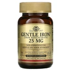 Залізо, Gentle Iron, Solgar, 25 мг, 90 капсул