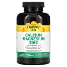 Кальцій магній цинк Country Life Calcium Magnesium Zinc, 250 таблеток (CLF-02604)
