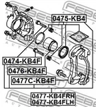 Скоба супорта передн. MITSUBISHI PAJERO SPORT 2008- (вир-во FEBEST) Febest (0477CKB4F)