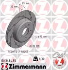 Диск гальмівний ZIMMERMANN 150.3484.55 Zimmermann (150348455)