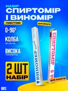 Набір спиртомір побутовий ареометр 0-96° виномір для вина цукромір BRS