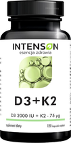 Вітамін Intenson D3 2000 + K2 120 капсул (5905454131810)