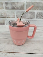 ТермочашкаYiwu Coffee & Tea з трубочкою і подвійним відкриванням 480 мл рожевий HP-14-23P