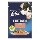 Вологий корм для кішок Felix Fantastic з лососем у желе 85 г