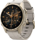 Спортивные часы Garmin Fenix 8 43mm AMOLED Sapphire Soft Gold with Limestone Leather Band (010-02903-40)